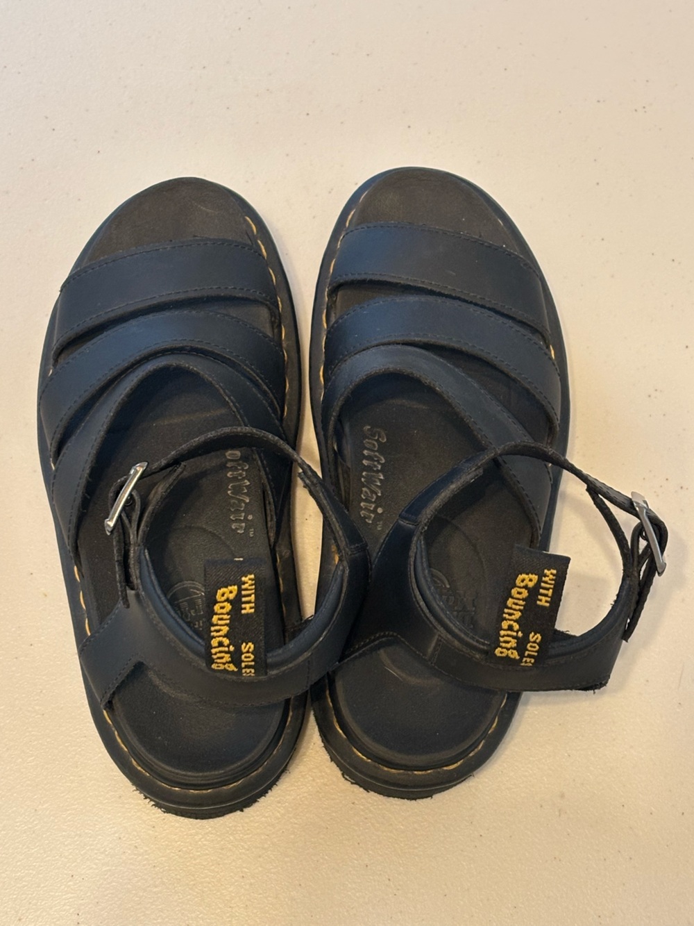 Dr. Martens Black Leather Blaire Buckle Sandals - Picture 3 of 6